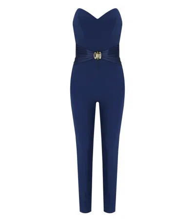 ELISABETTA FRANCHI ELISABETTA FRANCHI OLTREMARE BUSTIER JUMPSUIT