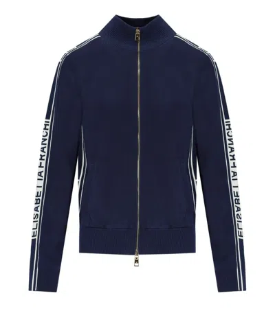 ELISABETTA FRANCHI ELISABETTA FRANCHI OLTREMARE CARDIGAN WITH BANDS