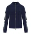 Elisabetta Franchi Viscose Knit Cardigan With Logo Bands In Blue
