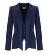 Elisabetta Franchi Oltremare Crepe Smoking Jacket In Blue