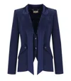 Elisabetta Franchi Oltremare Crepe Smoking Jacket In Blue