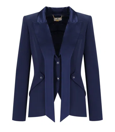 ELISABETTA FRANCHI OLTREMARE CREPE SMOKING JACKET