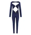 Elisabetta Franchi Oltremare Jumpsuit With Maxi Bow In Blue