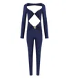Elisabetta Franchi Oltremare Jumpsuit With Maxi Bow In Blue