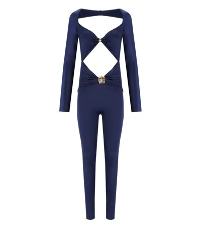 ELISABETTA FRANCHI OLTREMARE JUMPSUIT WITH MAXI BOW