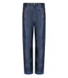 Elisabetta Franchi Oltremare Laminated Baggy Jeans In Animal Print
