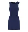 Elisabetta Franchi Oltremare Sheath Dress With Brooch In Blue