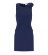 Elisabetta Franchi Oltremare Sheath Dress With Brooch In Blue