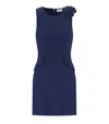 Elisabetta Franchi Oltremare Sheath Dress With Brooch In Blue