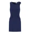 Elisabetta Franchi Oltremare Sheath Dress With Brooch In Blue