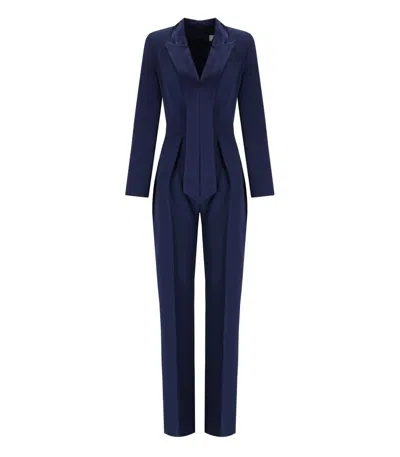 ELISABETTA FRANCHI ELISABETTA FRANCHI OLTREMARE SMOKING JUMPSUIT