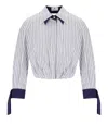 Elisabetta Franchi Oltremare Striped Cropped Shirt