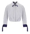 Elisabetta Franchi Oltremare Striped Cropped Shirt