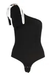 Elisabetta Franchi One-shoulder Textured Bodysuit
