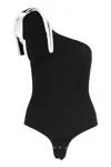 Elisabetta Franchi One-shoulder Textured Bodysuit