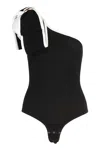 Elisabetta Franchi One-shoulder Textured Bodysuit