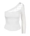 Elisabetta Franchi One-shoulder Crossover Detailed Top In White