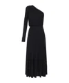 Elisabetta Franchi One-shoulder Dress In Jersey Fabric With Buttons In Black