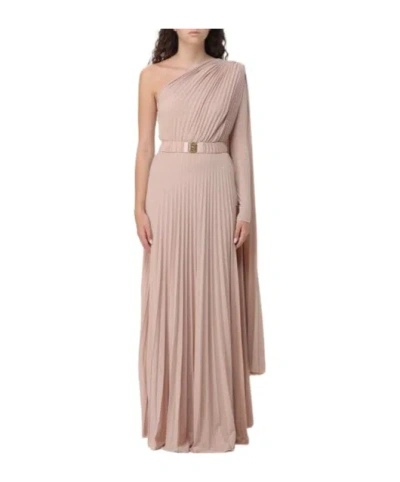 Elisabetta Franchi One-shoulder Dress In Nude