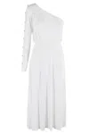 Elisabetta Franchi One-shoulder Dress In Jersey Fabric With Buttons