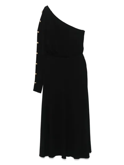 ELISABETTA FRANCHI ONE-SHOULDER MIDI DRESS