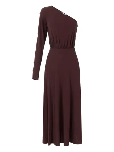 ELISABETTA FRANCHI ONE-SHOULDER MIDI DRESS