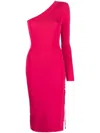 Elisabetta Franchi Fucshia One-shoulder Knitted Dress In Rosa