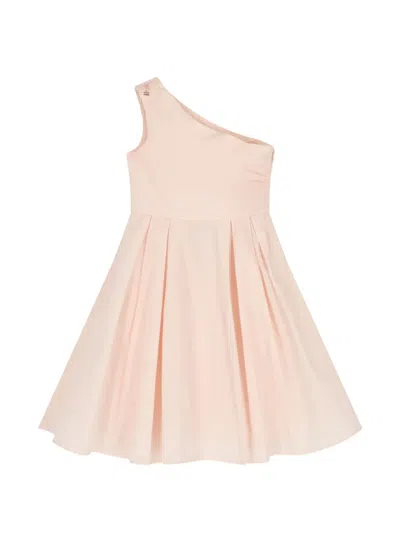 Elisabetta Franchi One-shoulder Pleated Dress In Pink