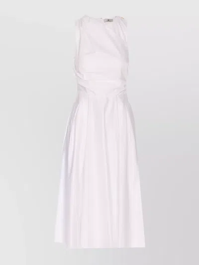 ELISABETTA FRANCHI ONE SHOULDER PLEATED MAXI DRESS