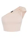 Elisabetta Franchi One-shoulder Ring-detail Top In Pink
