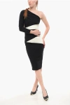 Elisabetta Franchi One-shoulder Sheath Dress With Cut-outs In Black