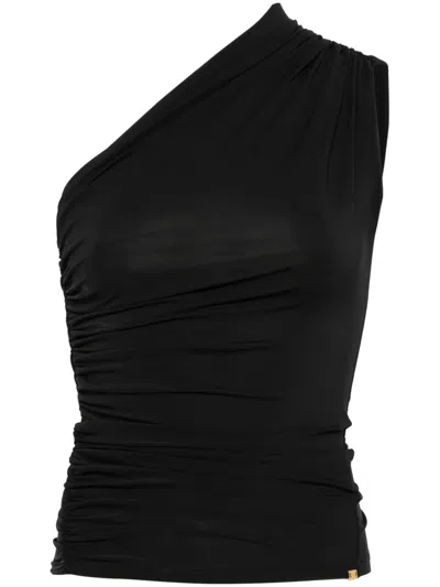 Elisabetta Franchi One-shoulder Top In Black