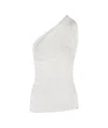 Elisabetta Franchi One-shoulder Top In Lightweight Jersey Fabric In White