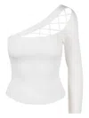 Elisabetta Franchi One-shoulder Crossover Detailed Top In White