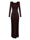 Elisabetta Franchi Open-back Chain-jewel Maxi Dress In Purple