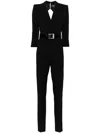 Elisabetta Franchi Open-back Crepe Jumpsuit In Black