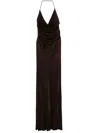 Elisabetta Franchi Open-back Jersey Maxi Dress In Brown