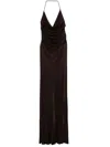 Elisabetta Franchi Open-back Jersey Maxi Dress In Brown