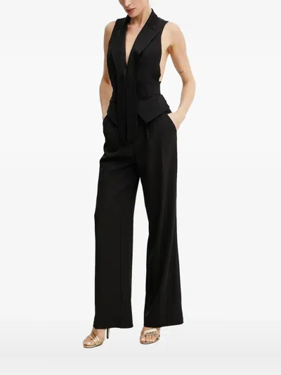 Elisabetta Franchi Open-back Tailored Jumpsuit In Black