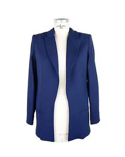Pre-owned Elisabetta Franchi Women's Long Blazer Blue - Suits & Blazers -size 40