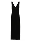 Elisabetta Franchi Black Long Dress In Openwork Knit In Black