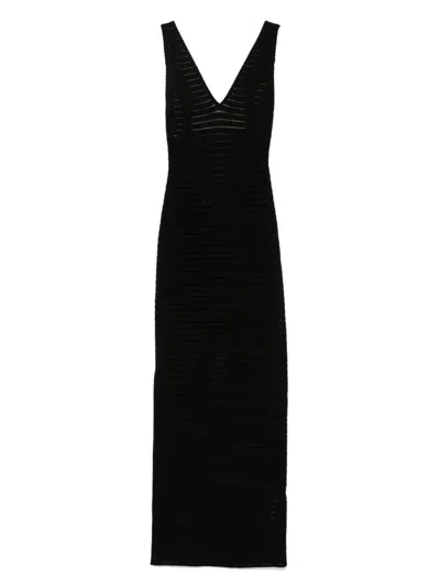 ELISABETTA FRANCHI OPEN-KNIT MAXI DRESS