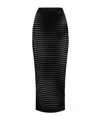 Elisabetta Franchi Perforated Knit Skirt In Black