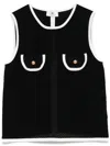 Elisabetta Franchi Sleeveless Mesh Top In Black