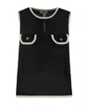 Elisabetta Franchi Sleeveless Mesh Top In Black