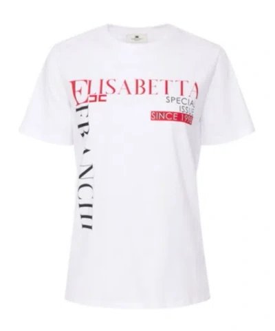 Elisabetta Franchi Open-necked Black Shirt In White