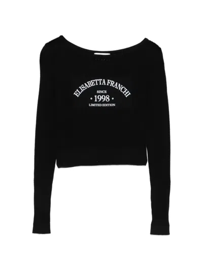 Elisabetta Franchi Open-work Sweater In Black