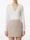 Elisabetta Franchi Knit Cardigan With Openwork Embroideries In White