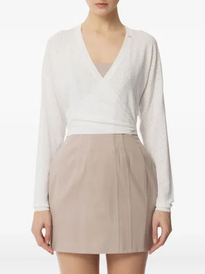 ELISABETTA FRANCHI OPENWORK WRAP-EFFECT SWEATER