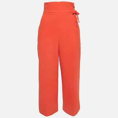 Pre-owned Elisabetta Franchi Orange Crepe Culotte S